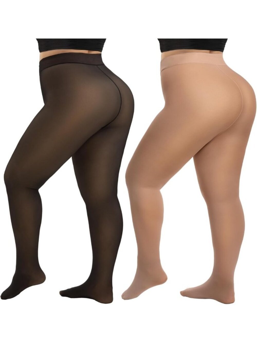 Plus Size Fleece Lined Tights for Women | Winter Thermal Leggings, Cozy & Warm